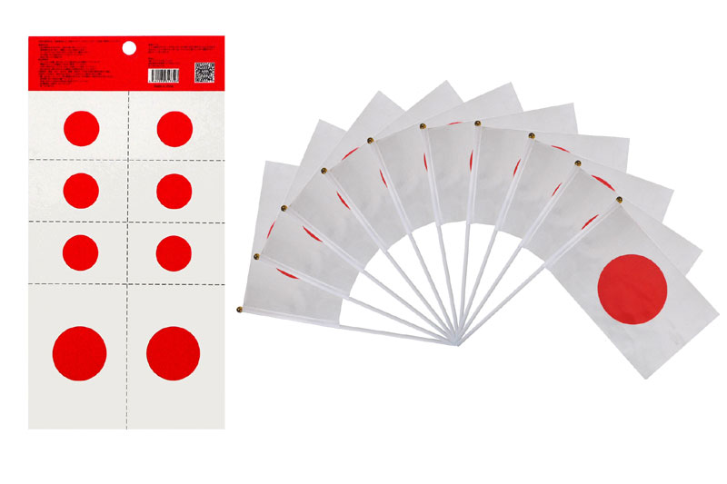 日本応援グッズ タトゥーシール ボディシール タトゥー フェイス ミニ手旗 ミニ国旗 日本国旗 日の丸 セット